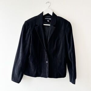 Norton McNaughton- Faux Suede - Stretch - Black Boxy Jacket - Size 14P